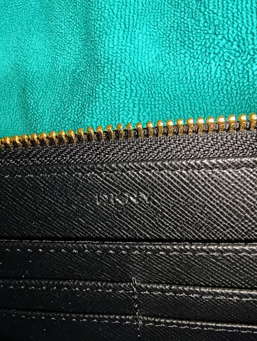 DKNY Quilted Black Zip Around Wallet
